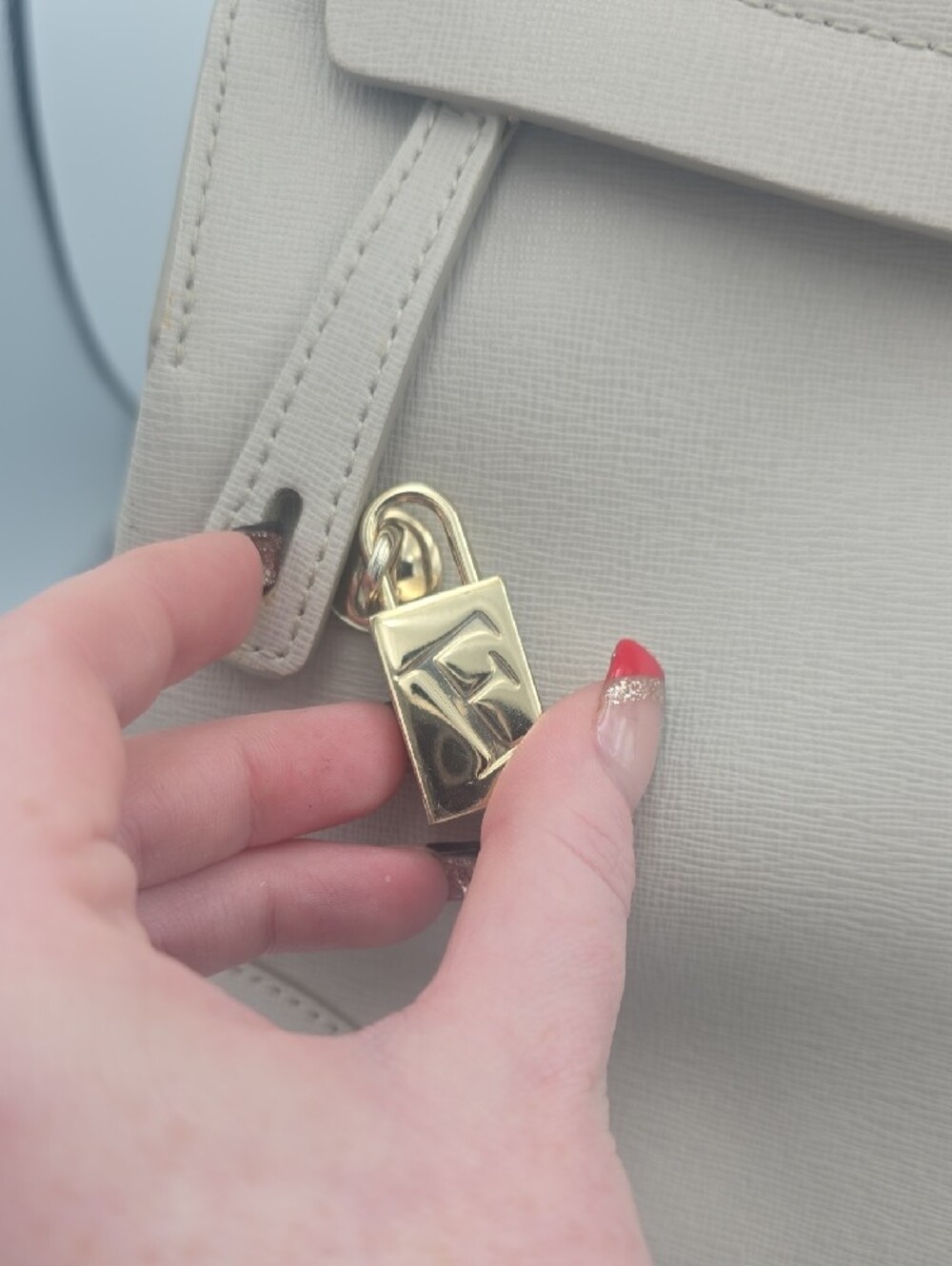 Furla Piper Top Handle Beige Medium Satchel/Dome Bag W Gold Hardware  (NWT)✨️🤍✨ - Picture 4 of 15